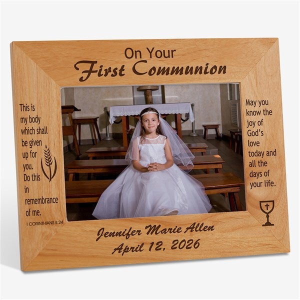 Personalized First Communion Wood Picture Frame - 1202
