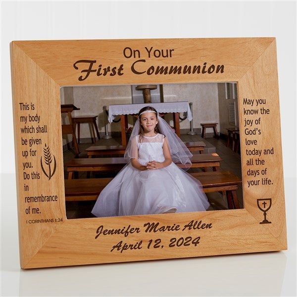 Personalized First Communion Wood Picture Frame - 1202