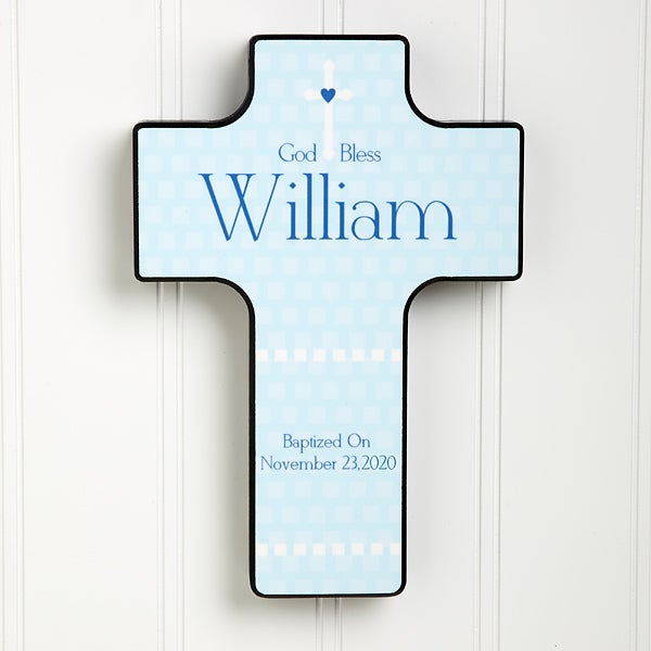 Personalized Nursery Wall Cross God Bless Baby