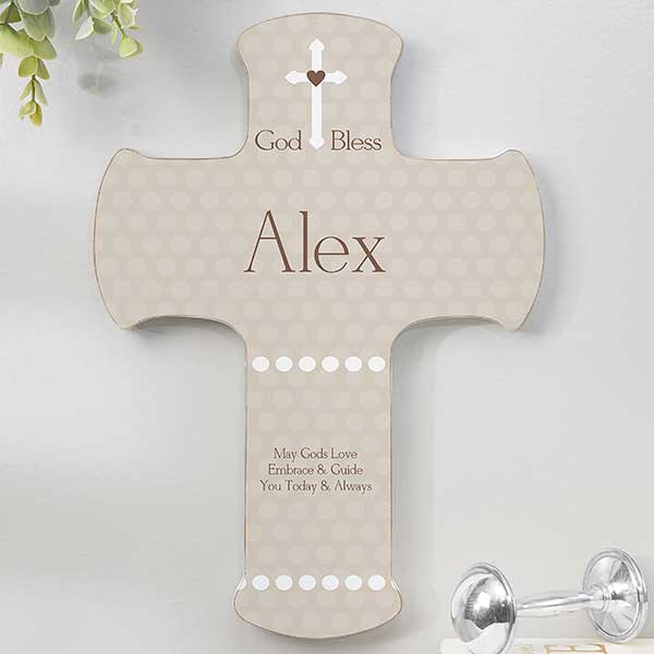 Personalized Nursery Wall Cross - God Bless Baby - 12077