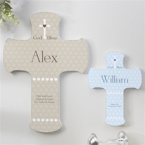 Personalized Nursery Wall Cross God Bless Baby