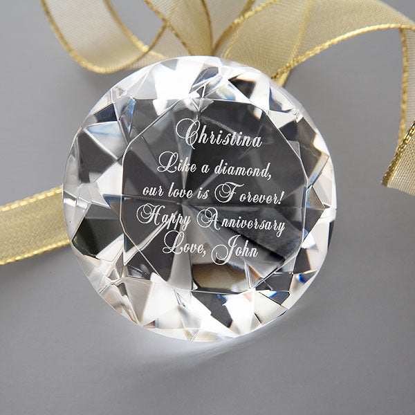 Personalized Diamond Paperweight Gifts for Her - 1208