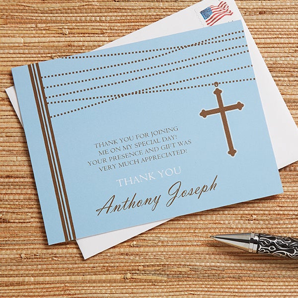 God Bless Baby Personalized Thank You Cards - 12170