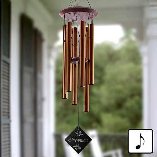 Personalized Wind Chimes Engraved Family Name