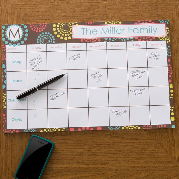 Personalized Desk Pad Calendars 11x17 Simply Organized Office Gifts