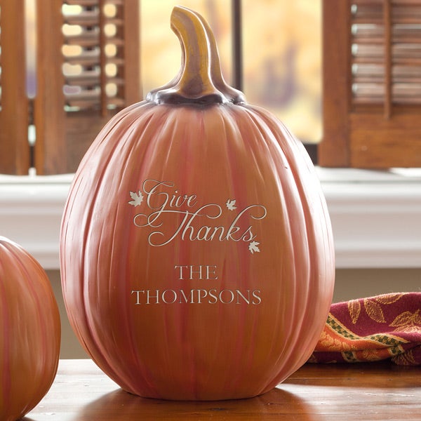 Personalized Fall Pumpkin Decorations - Give Thanks - 12253