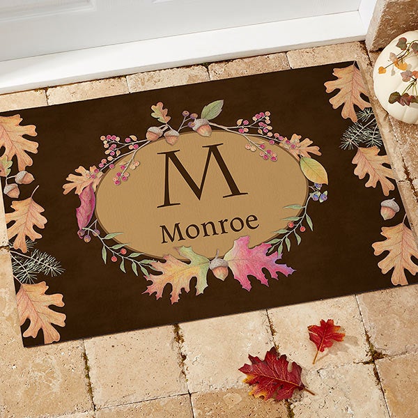 Personalized Autumn Leaves Doormats