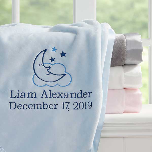 PERSONALISED BABY BLANKETS X 2 TWINS BOY GIRL EMBROIDERED GIFT NEWBORN