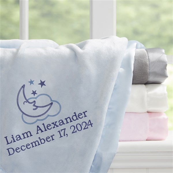 Moon & Stars Personalized Boy Baby Blanket