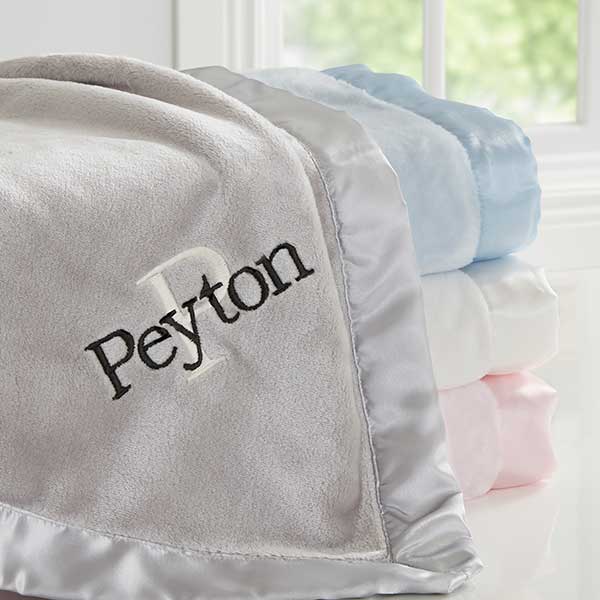 Personalised Embroidered Baby Boy Luxury Blanket Blue Baby Blanket New Baby 