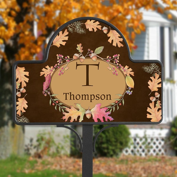 Personalized Fall Garden Stake Autumn Leaves For The Home