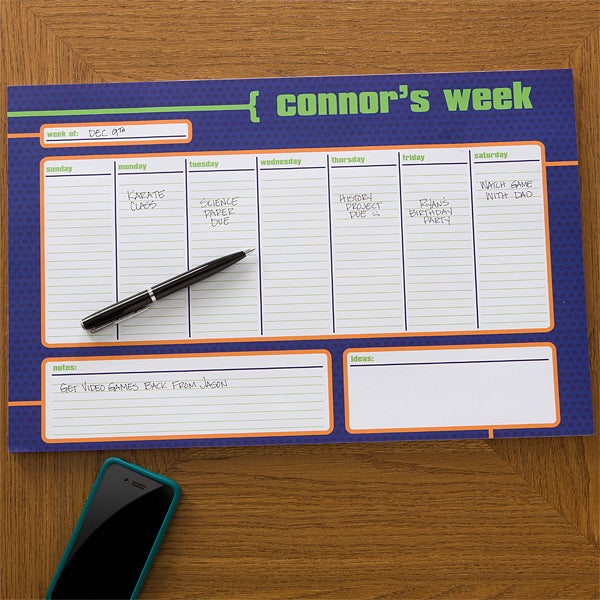 Personalized Desk Pad Calendars for Men His Weekly Agenda