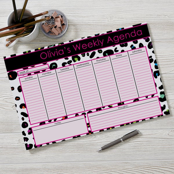 Personalized Desk Pad Calendars for Women - Her Weekly Agenda - 12312
