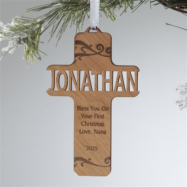 Personalized Christian Cross Ornaments - Bless This Child - 12370