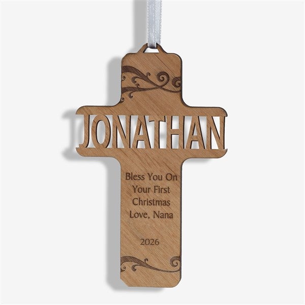 Personalized Christian Cross Ornaments - Bless This Child - 12370