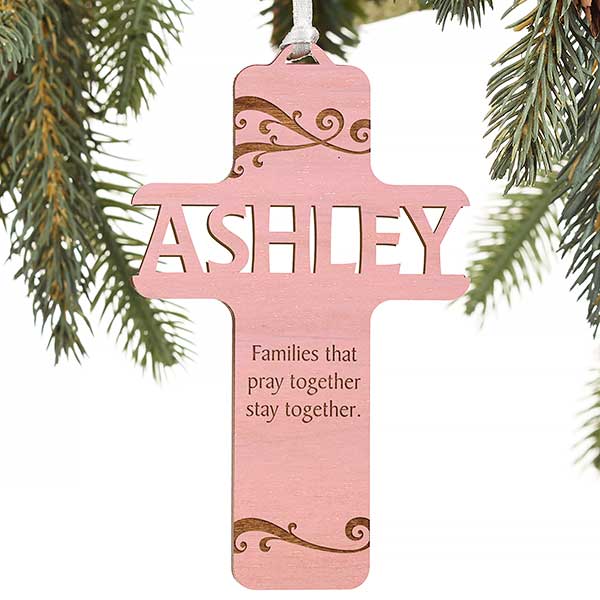 Personalized Christian Cross Ornaments - Bless This Child - 12370