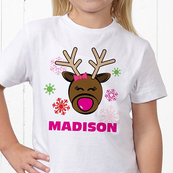 Personalized Kids Christmas TShirts Reindeer Christmas Gifts