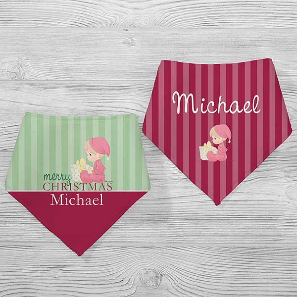 Personalized First Christmas Baby Bibs - Precious Moments - 12463