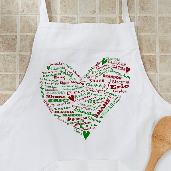 Personalized Christmas Apron - Her Heart Of Love - 12475