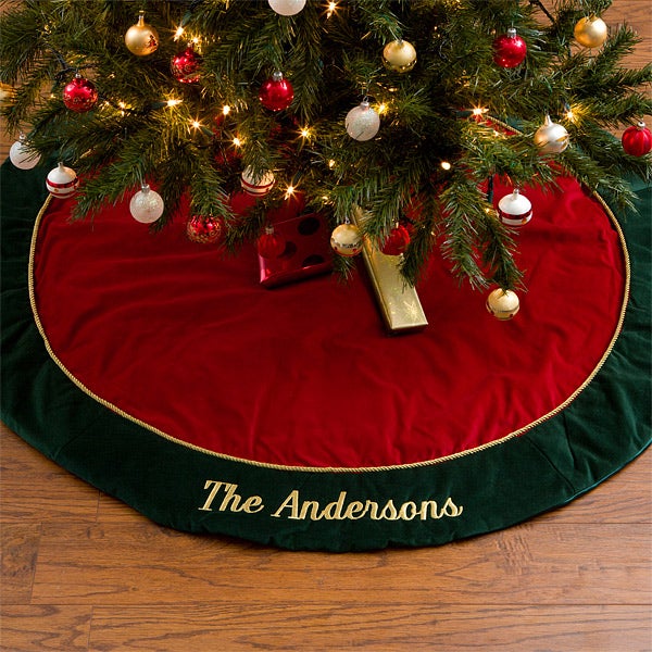 Personalized Velvet Christmas Tree Skirt Personalized Velvet Christmas Tree Skirt - 12481 - Personalized Velvet Christmas Tree Skirt