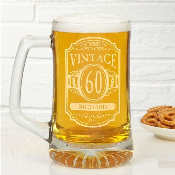 Personalized Birthday Beer Mugs - Vintage Classic - 12575