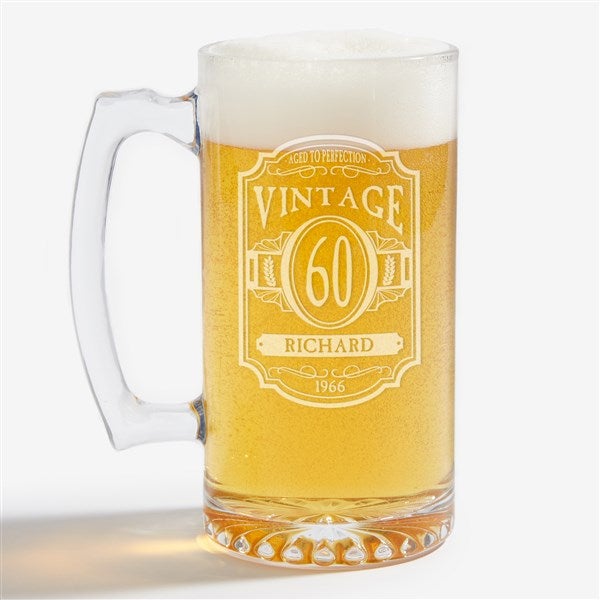 Personalized Birthday Beer Mugs - Vintage Classic - 12575