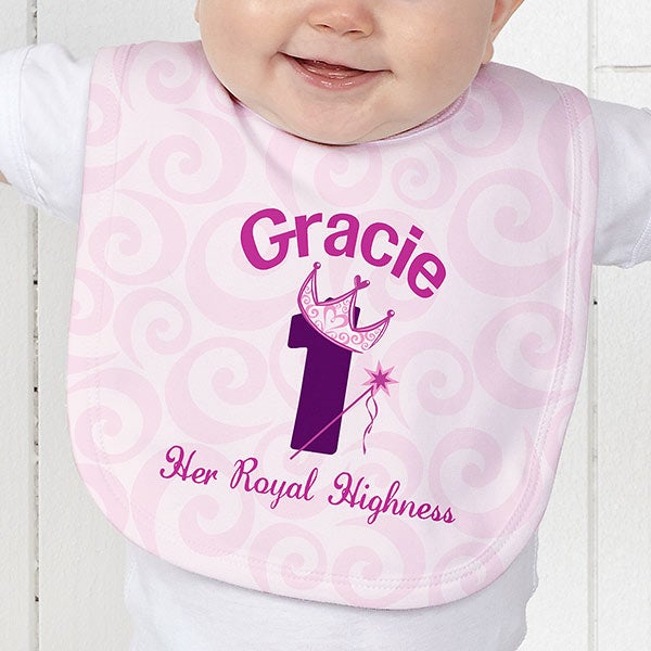personalized princess baby bib
