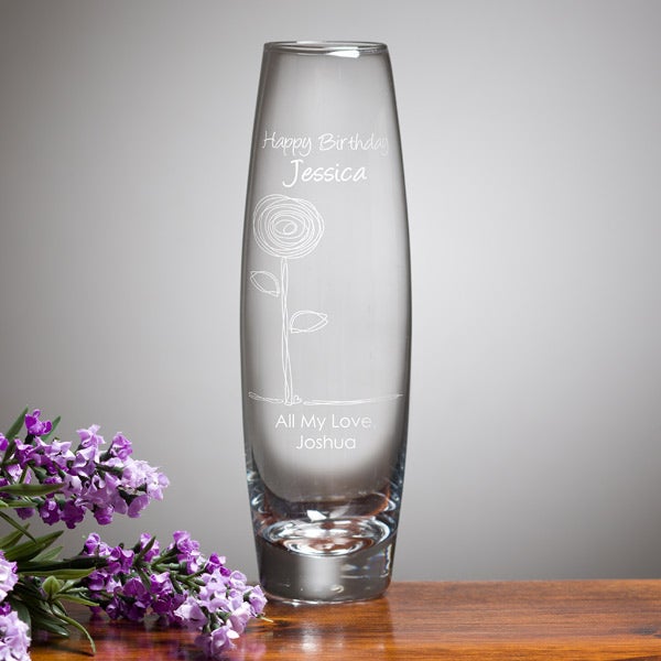 Personalized Bud Vases Birthday Blooms