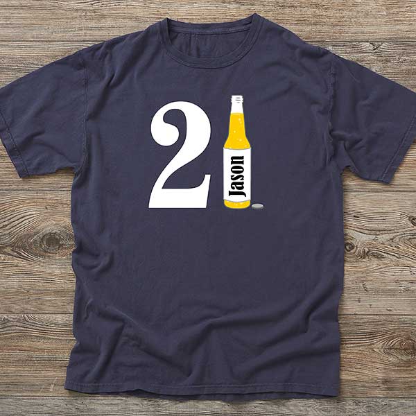 Personalized 21st Birthday Apparel - 21st Birthday Beer - 12586