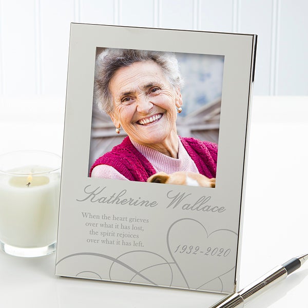 Personalized Silver Memorial Picture Frame - Remembering - 12629