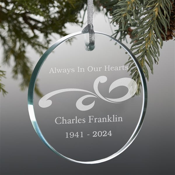 Personalized Glass Memorial Christmas Ornament - Loving Memory - 12641