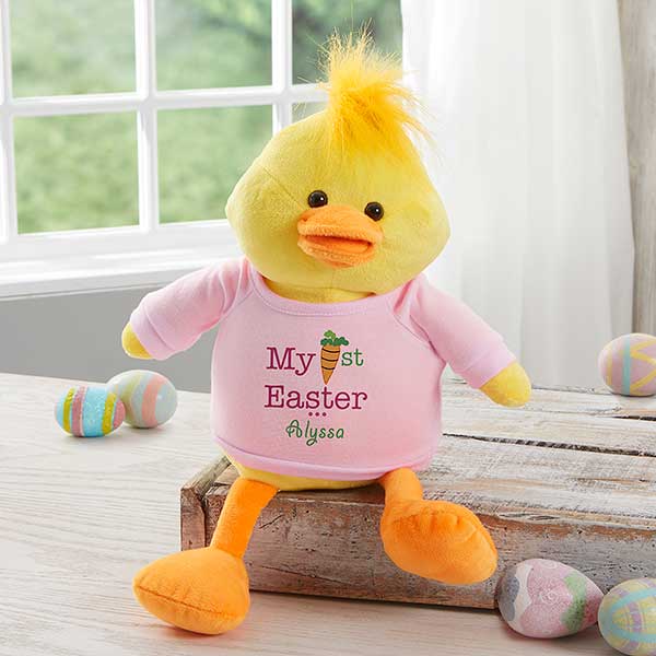 Personalized Stuffed Easter Duck - My First Easter - 12709