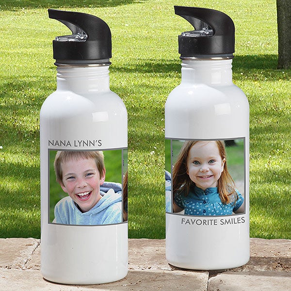 Fathers Day Gift Customized Water Bottle Personalized Water Bottle with Photo Dog Photo Gift for Mom Photo Water Bottle