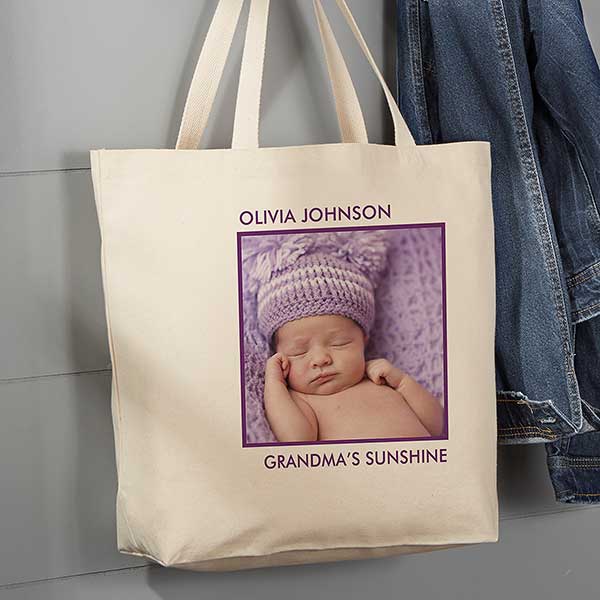 Personalized Photo Canvas Tote Bag for Her - 12734