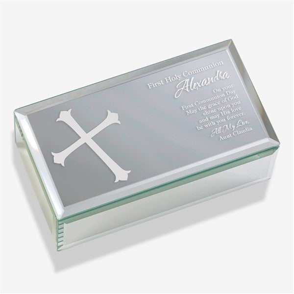 Personalized Mirrored Keepsake Box - First Communion Blessing - 12753