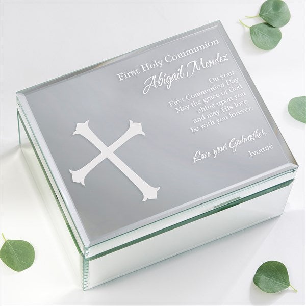 Personalized Mirrored Keepsake Box - First Communion Blessing - 12753