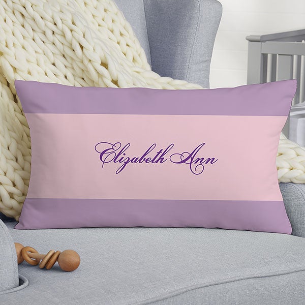 Custom Baby Girl Name Personalized Lumbar Pillow Baby Gifts