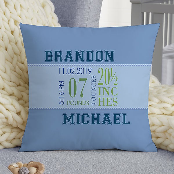 birth announcement pillows