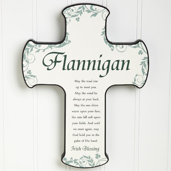 Personalized Irish Wall Cross Traditional Irish Blessing