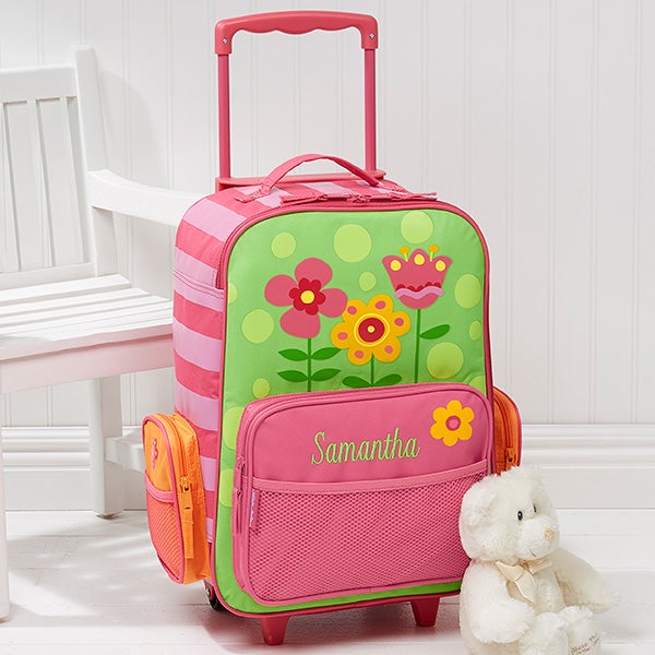 Personalized Kids Suitcases - Flowers Rolling Luggage for Girls