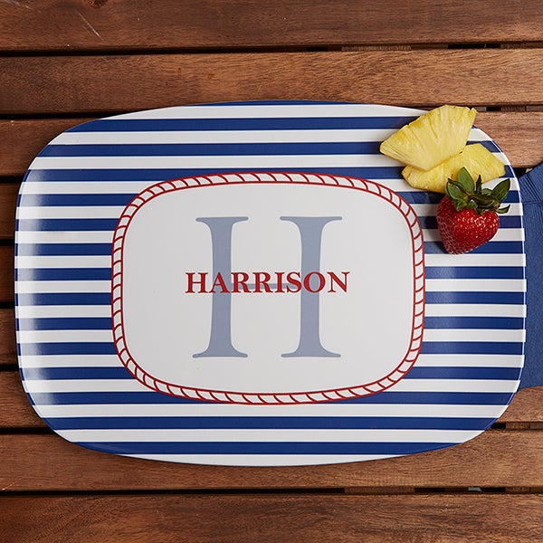 Personalized Melamine Dishes - Nautical Design - 12823D