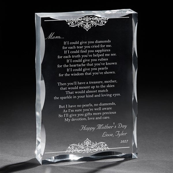 Personalized Keepsake Gifts for Mothers - Dear Mom Poem - 12869