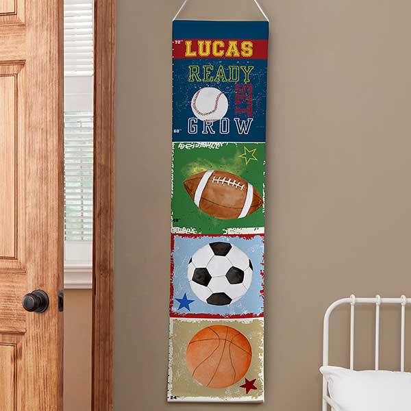 Personalized Boys Growth Chart - Sports - 12891