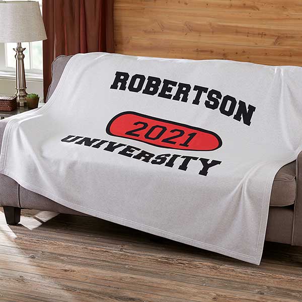 collegiate sweatshirt throws