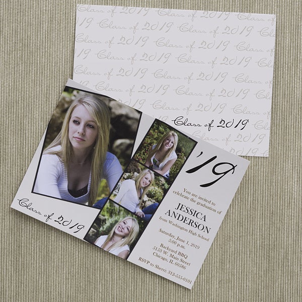 Personalized Photo Graduation Party Invitations Refined Graduate