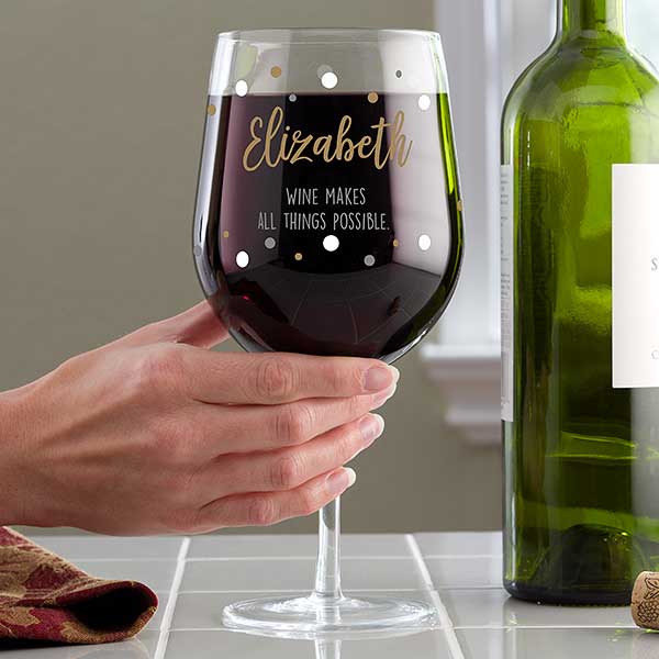 Large Red Wine Glass, Custom Wine Glass