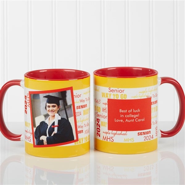 Personalized School Spirit Photo Graduation Coffee Mugs - 12958