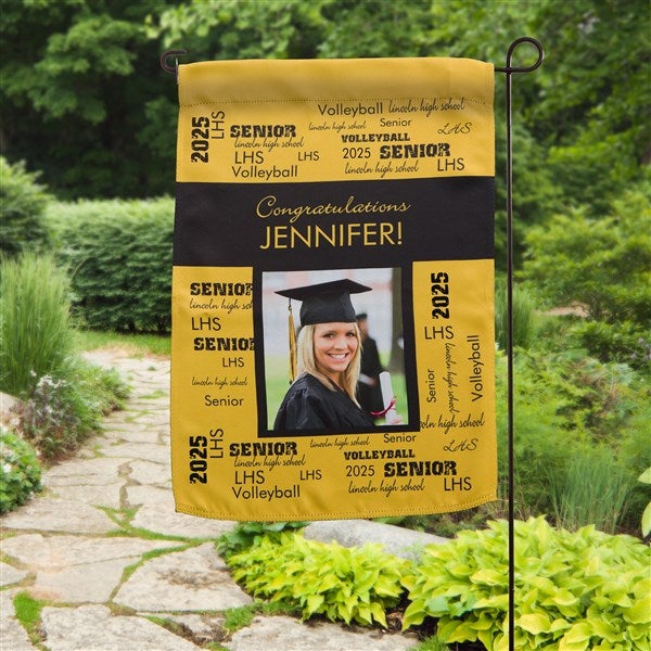 Personalized Graduation Photo Garden Flag - School Spirit - 12960