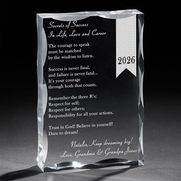 Personalized Graduation Gifts - Secrets of Success Keepsake - 12969