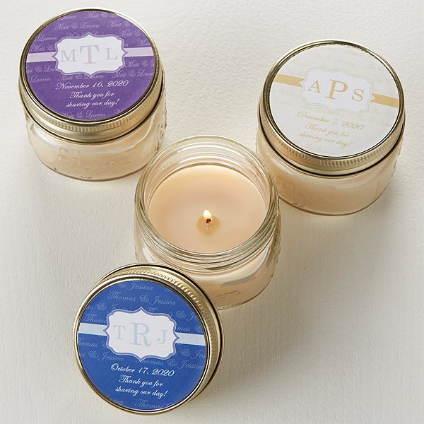 personalized candle wedding favors